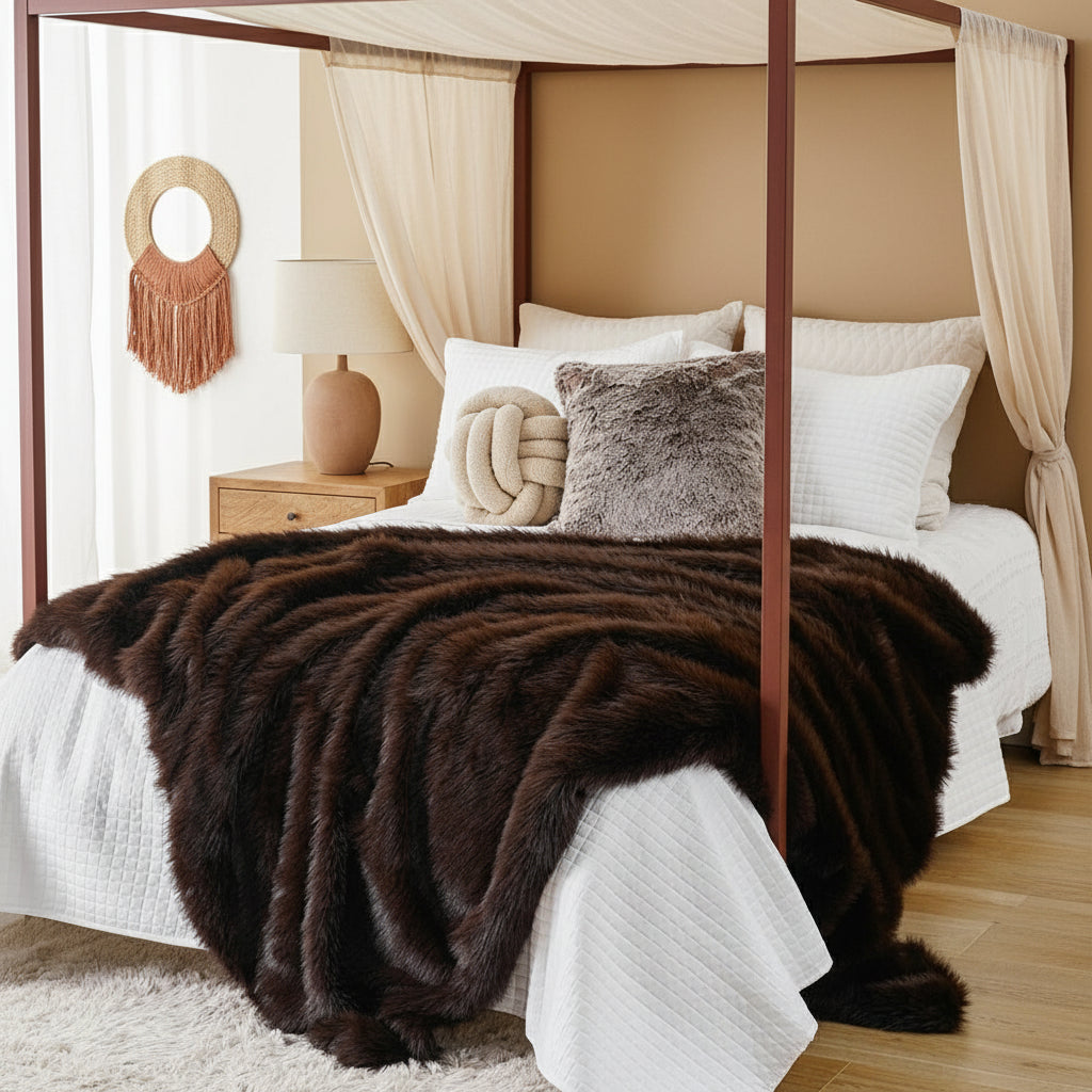 Mila Luxe Plaid - Ultrazacht imitatiebont, lekker warm voor de koude winterdagen