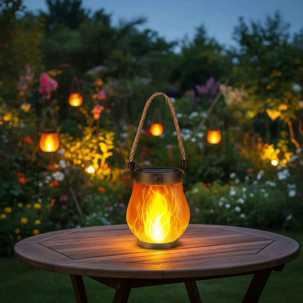 Glowline - Zonnelantaarn met realistische vlam