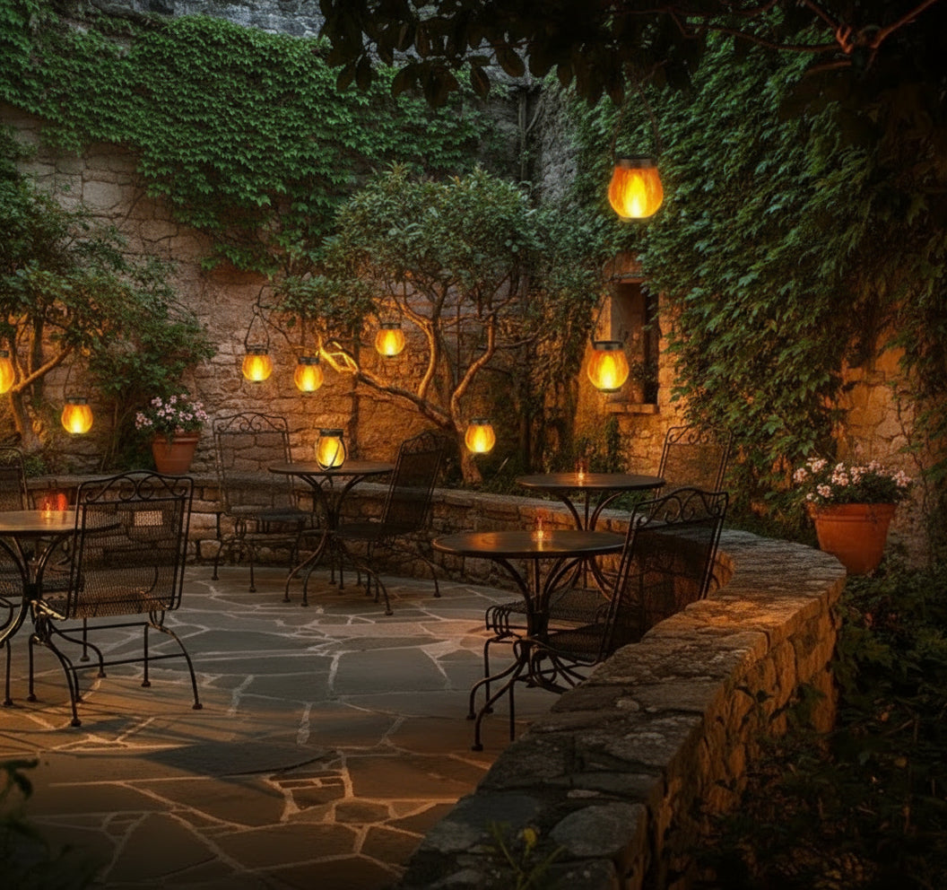 Glowline - Zonnelantaarn met realistische vlam